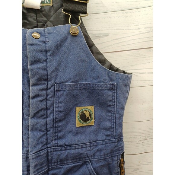 Vtg Bercowear Bib Coveralls Mens 36-38 Short USA Insulated Canvas Work Blue - Picture 2 of 11